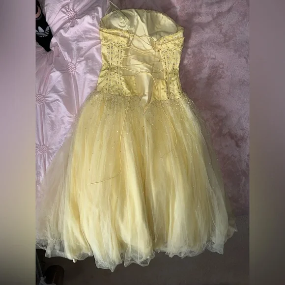 Yellow Cinderella Dress by Alyce size 8 - Picture 3 of 6